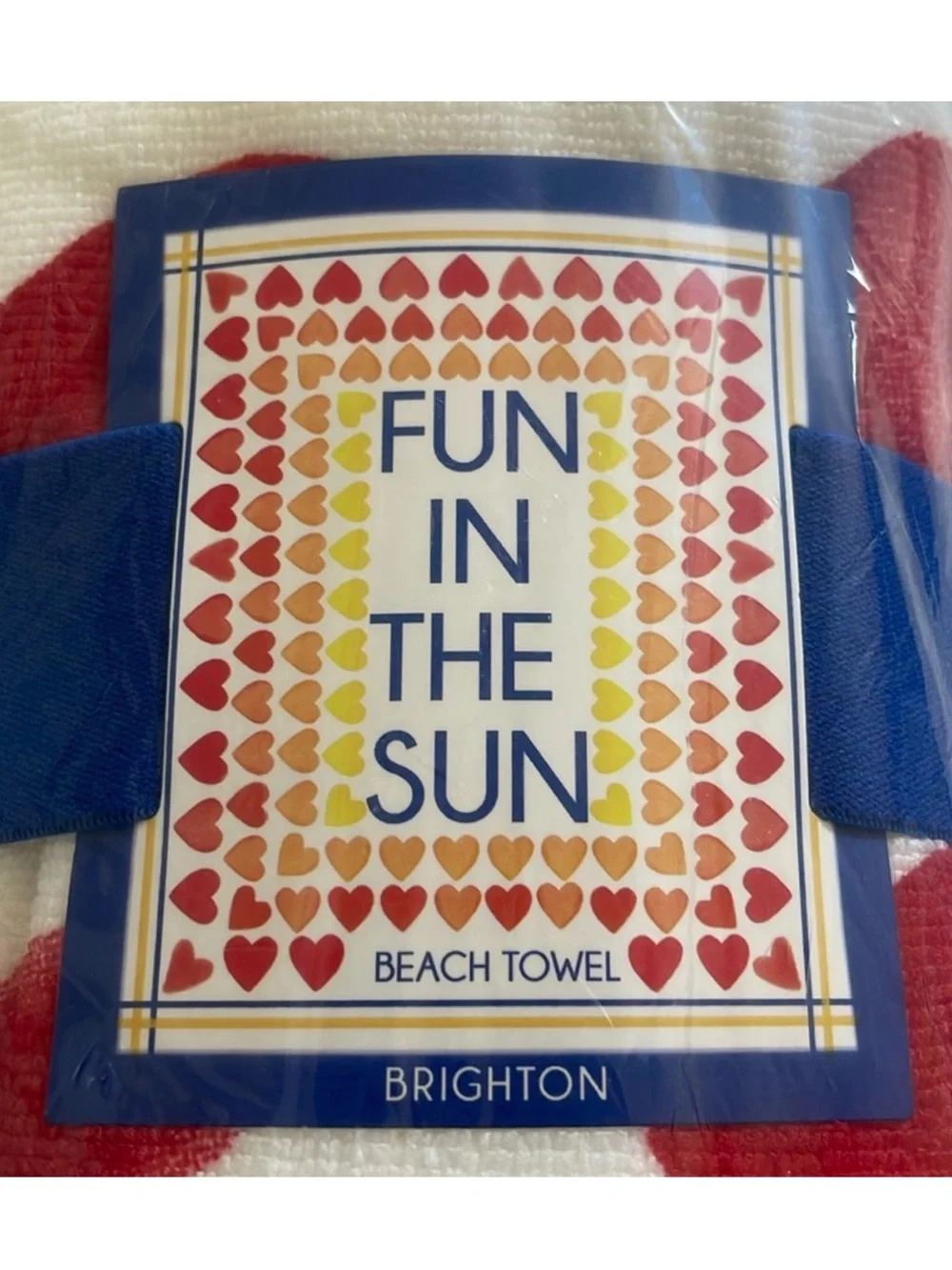 Brighton Fun in the Sun Ombré Hearts  Beach Towel NWT